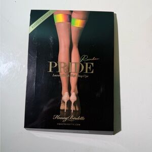 new honey birdette pride rainbow luxury thigh high stay ups size stockings small